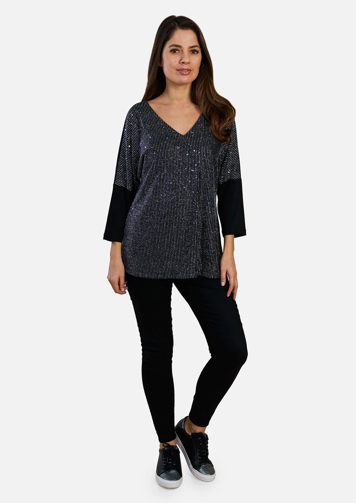 V-Neck Sequin Top