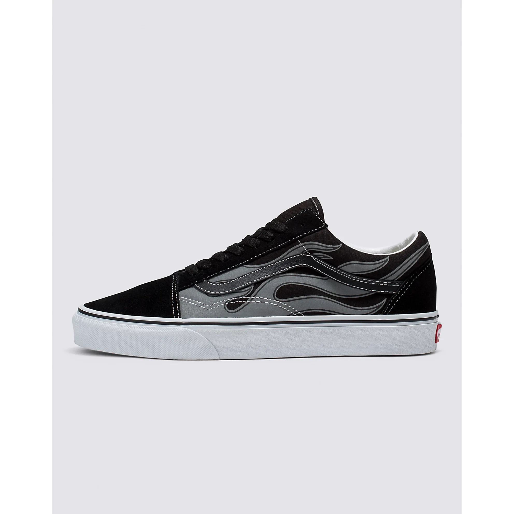 Vans Men's Reflective Flame Old Skool Shoes - Black / Grey