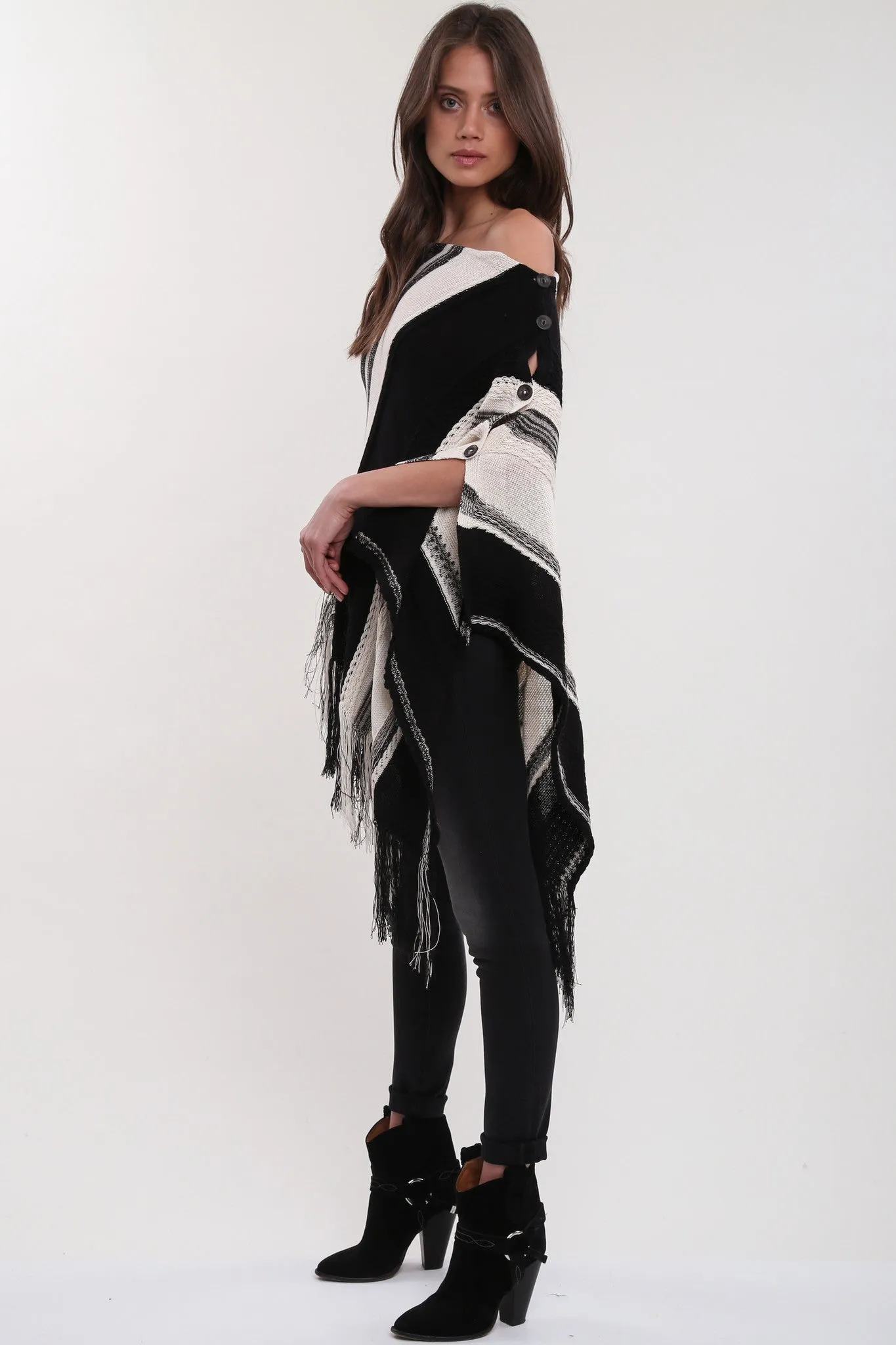 Venice Fringe Poncho in African Safari