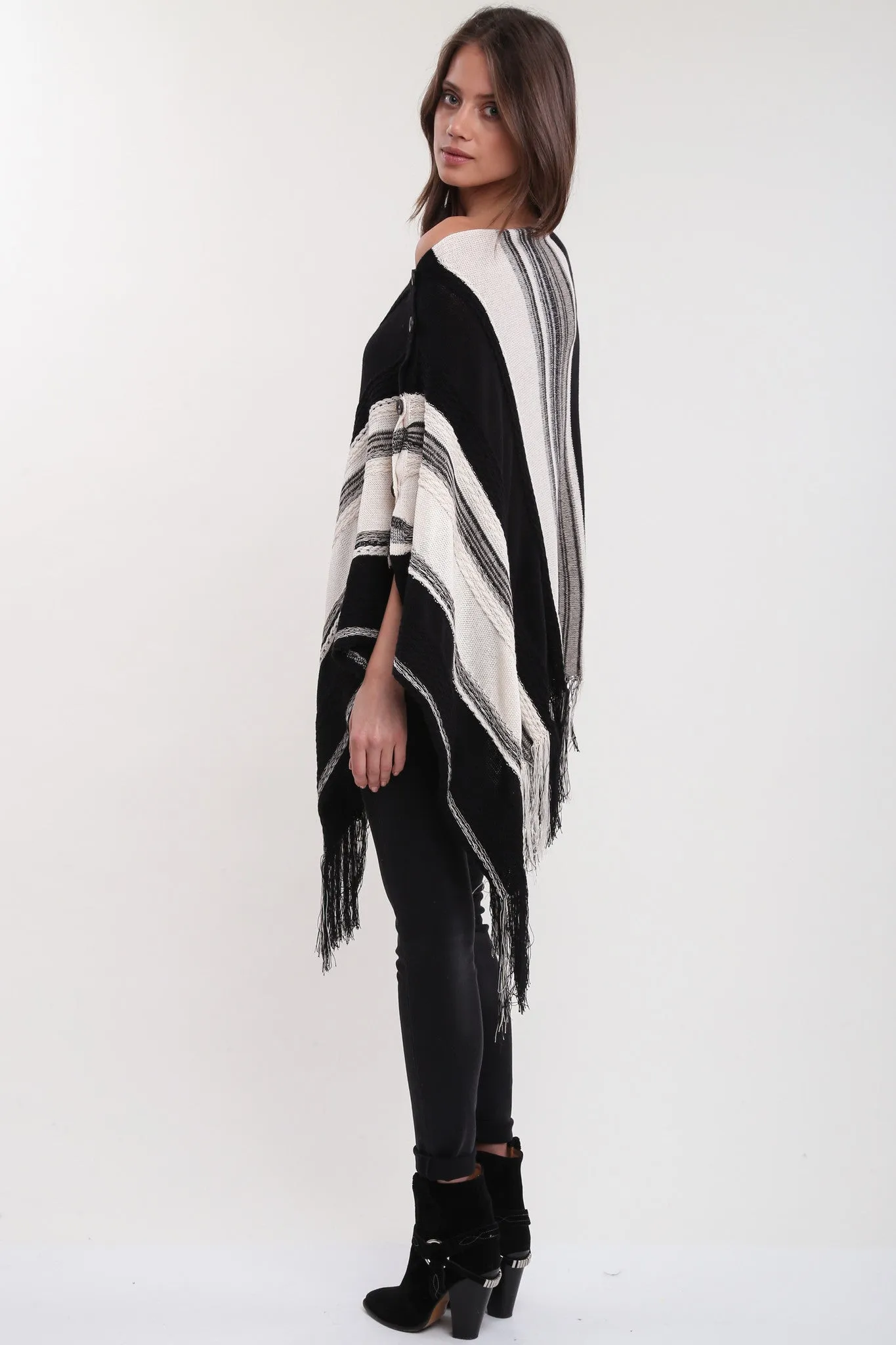 Venice Fringe Poncho in African Safari