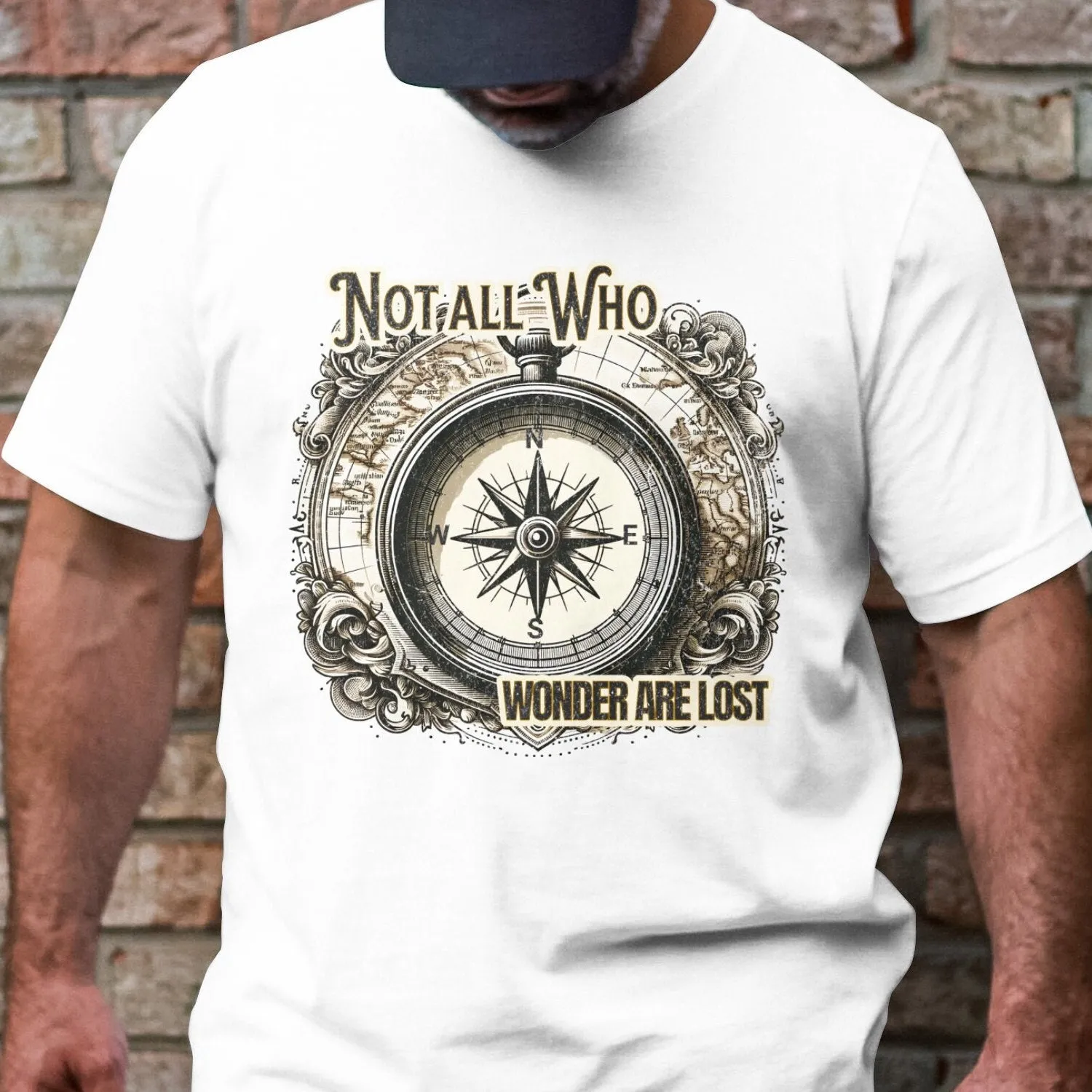 Vintage Compass Design T-Shirt, Not All Who Wonder Are Lost, Adventure Tee, Explorer Gift, Nautical Graphic Shirt, Unisex  Sweatshirt