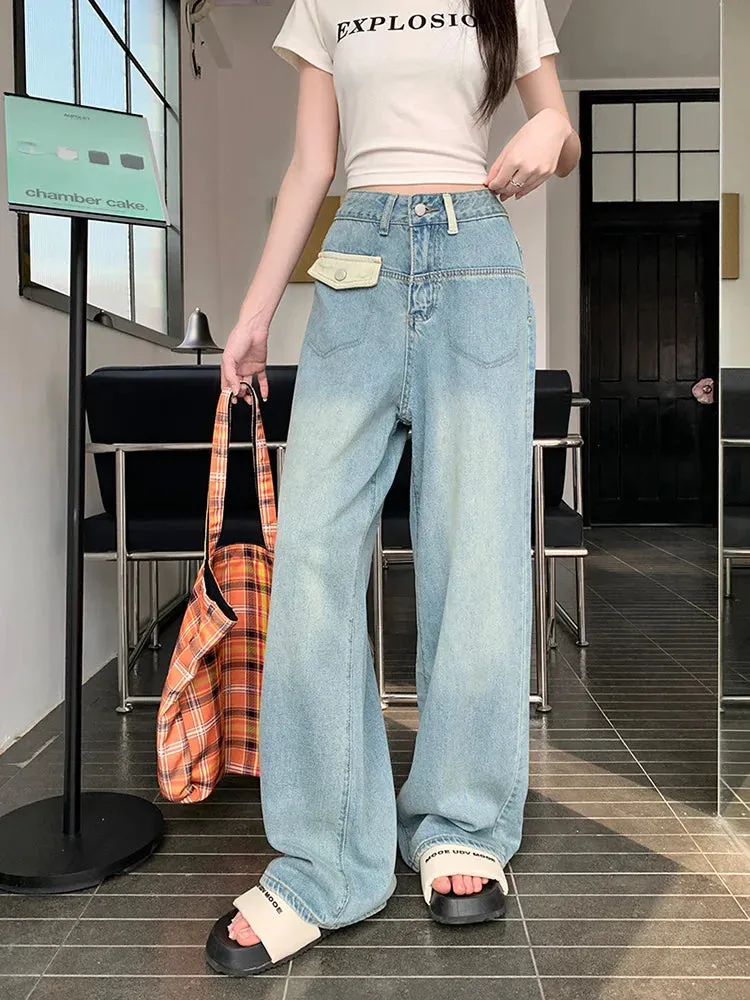 Vintage Korean Wide Leg Jeans