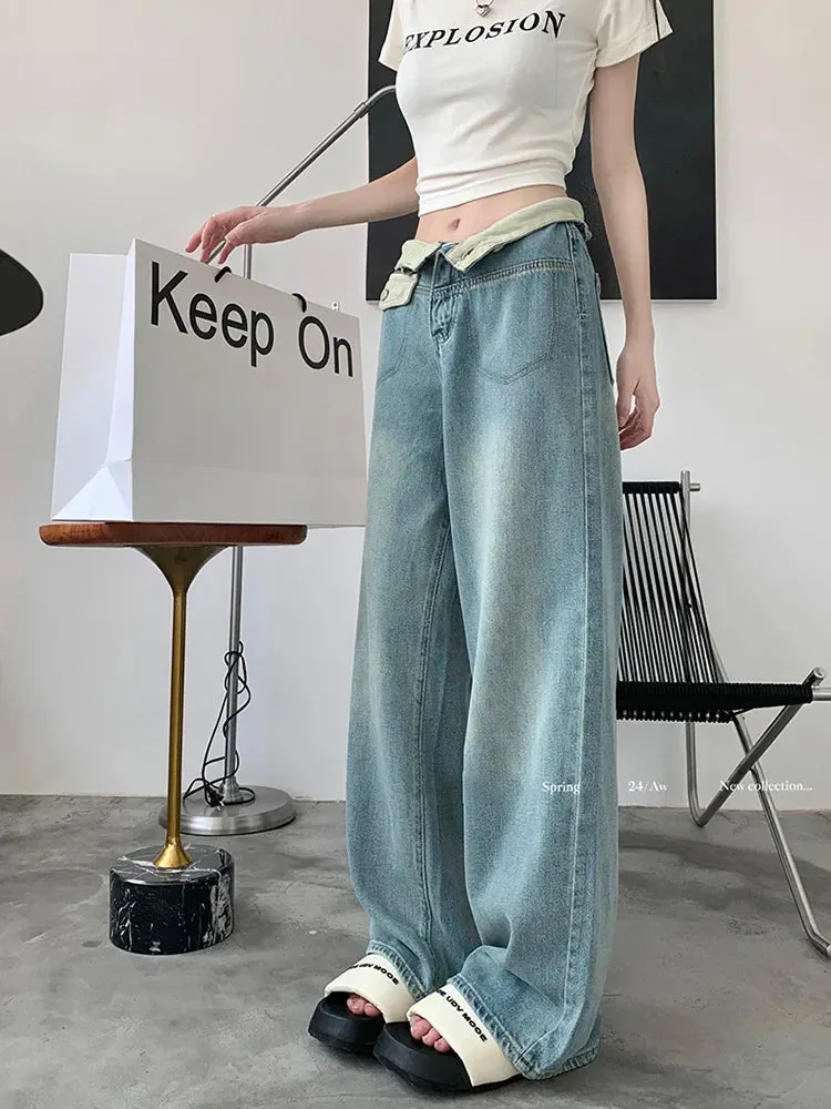 Vintage Korean Wide Leg Jeans