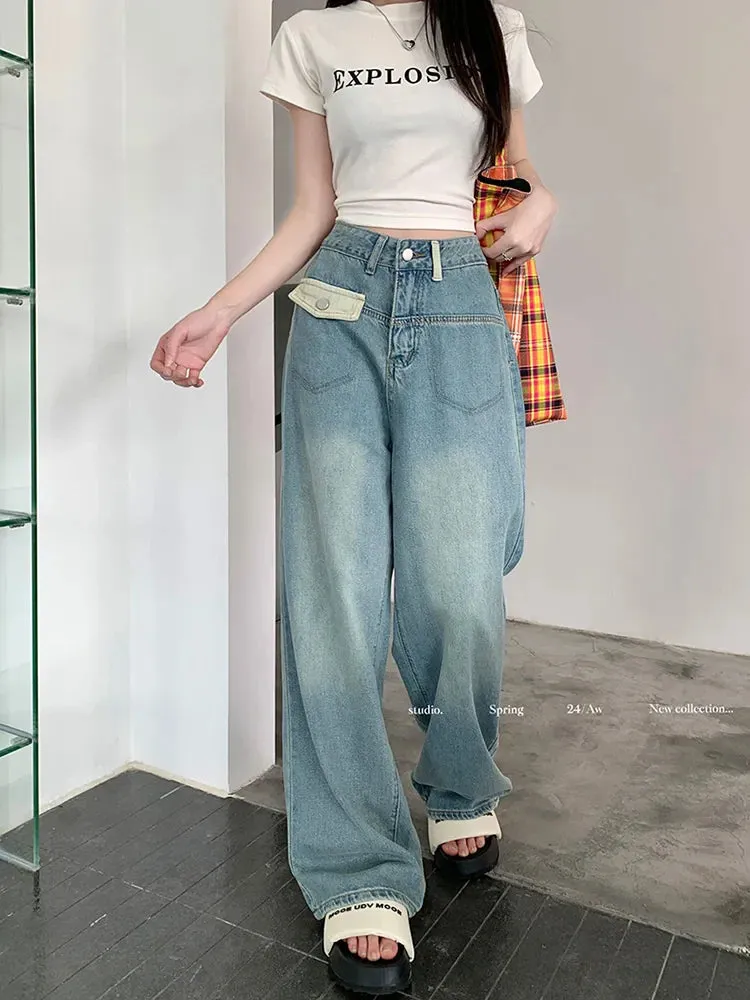 Vintage Korean Wide Leg Jeans