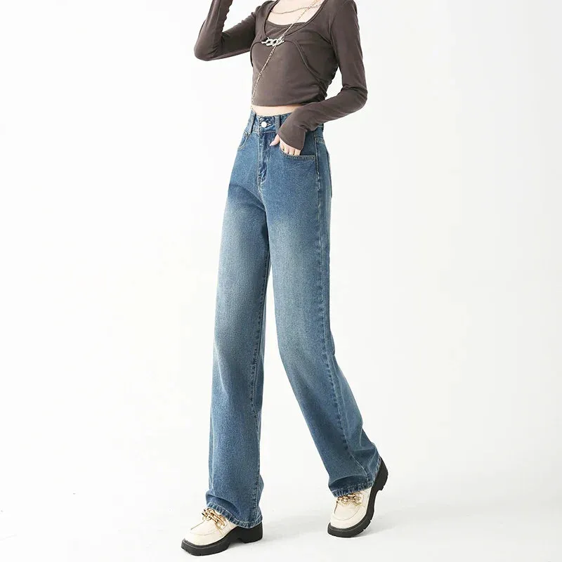 Vintage Washed Wide Leg Denim Jeans