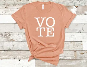 Vote T-Shirt - Heather Prism Peach