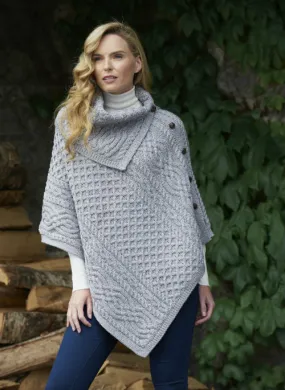 West End Knitwear | Tipperary | Cowl Neck Poncho | Women's