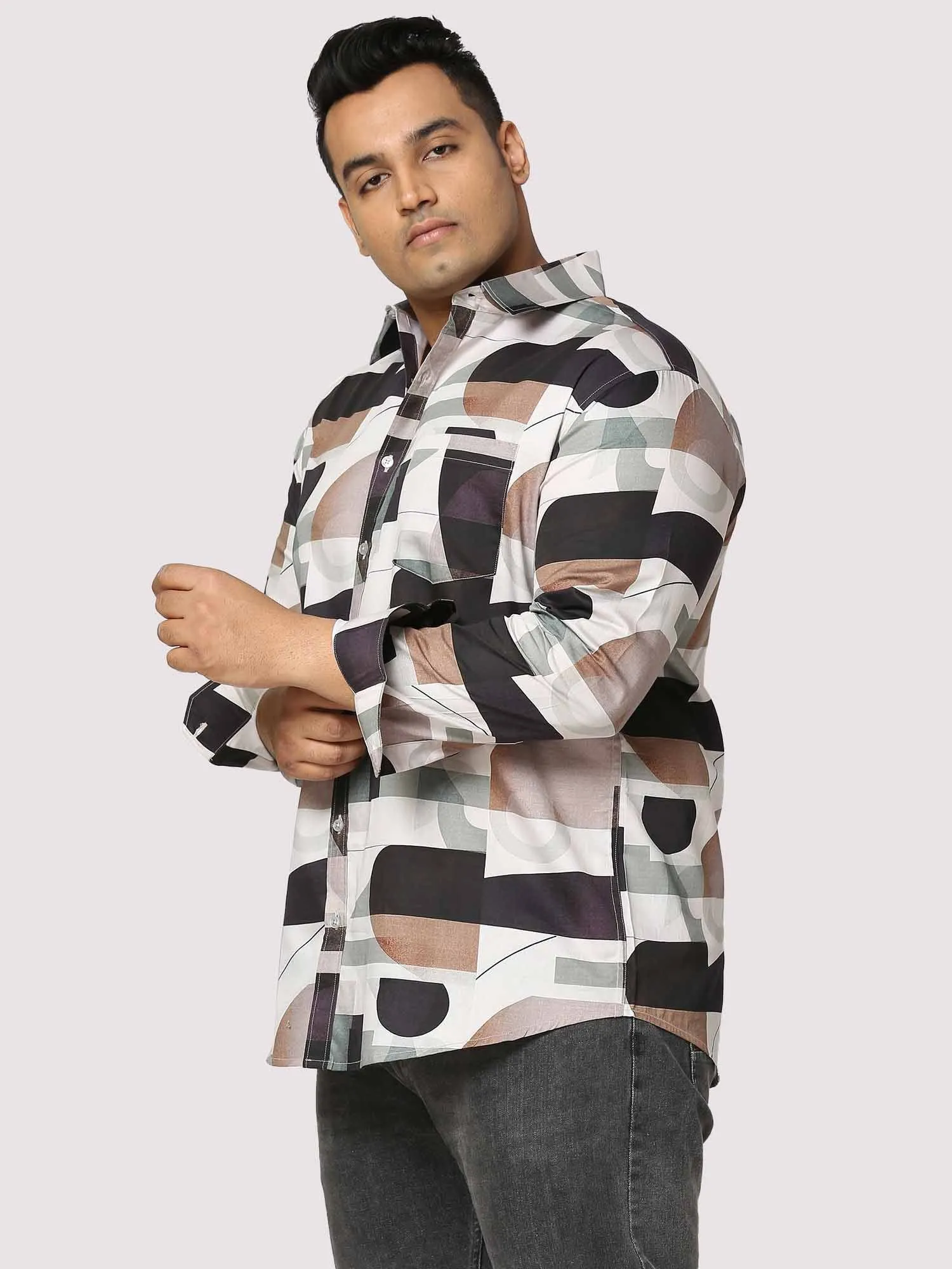 Whirl Digital Printed Full Sleeve Men's Plus Size