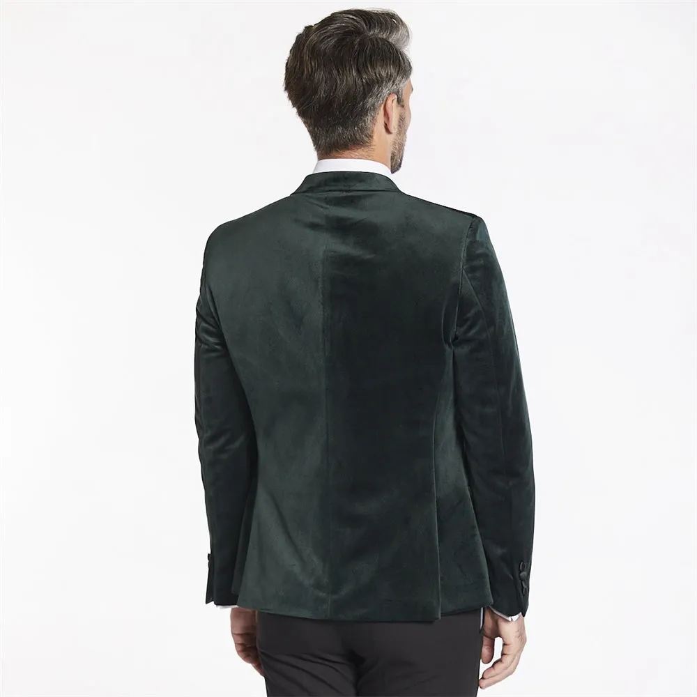 White Label - Velvet Tuxedo Jacket, Green