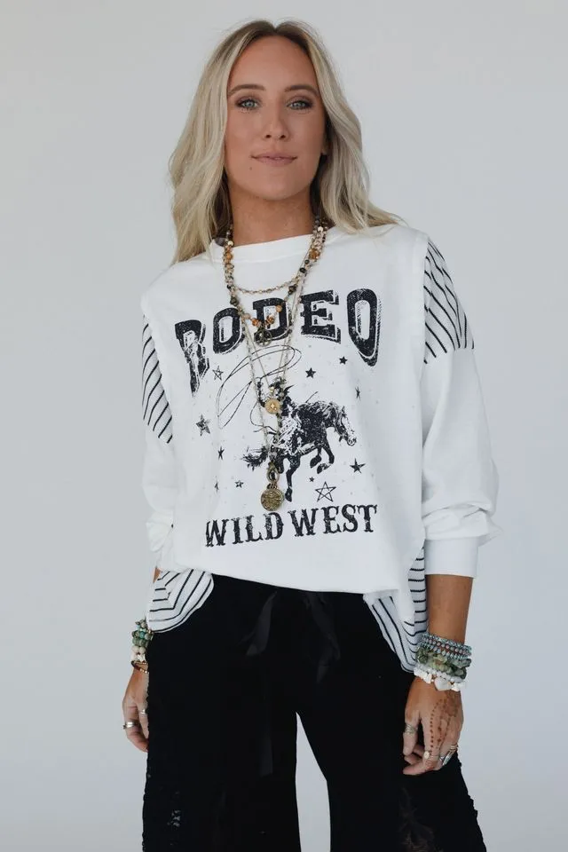 Wild West Rodeo Long Sleeve Top - Off White