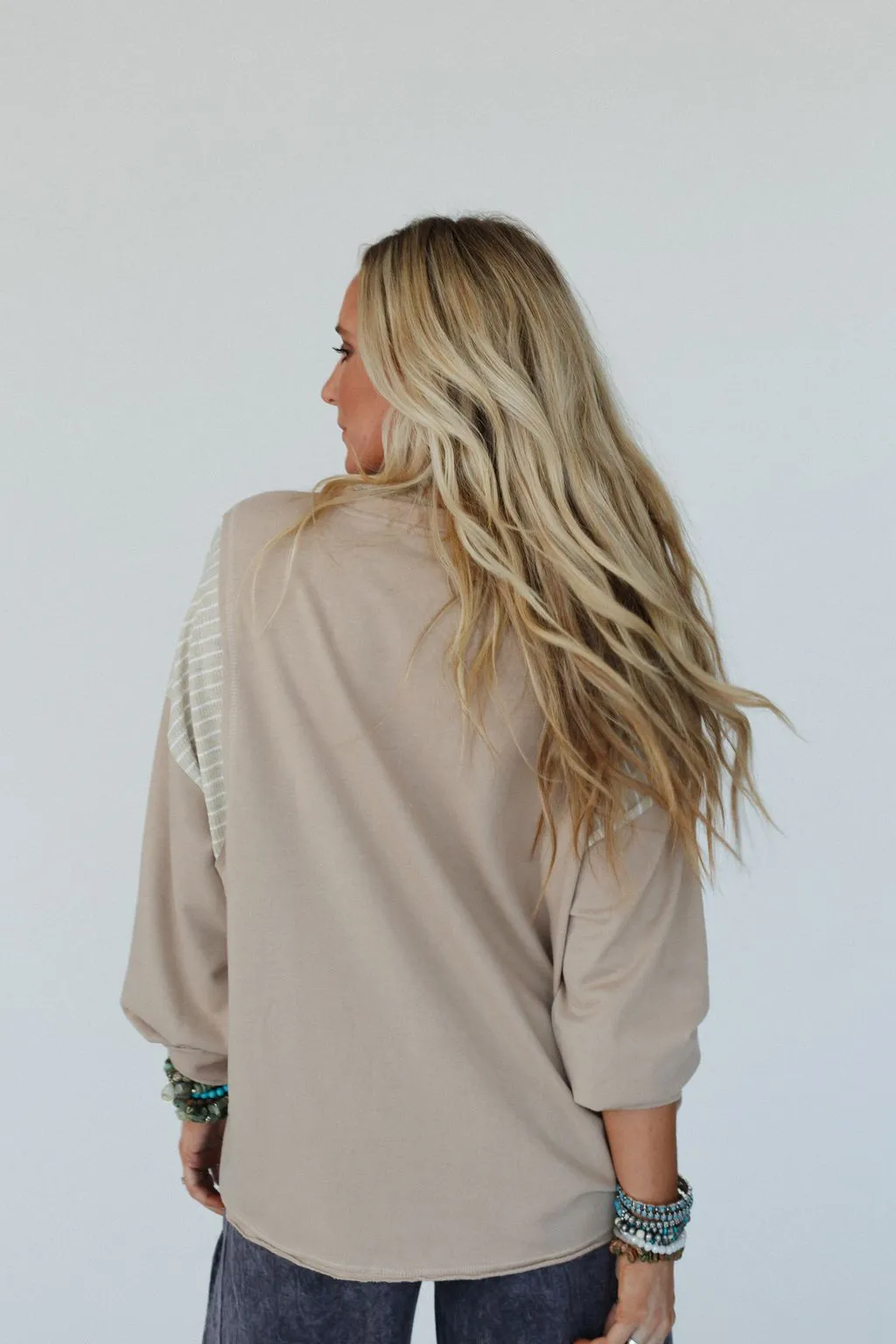 Wild West Rodeo Long Sleeve Top - Taupe