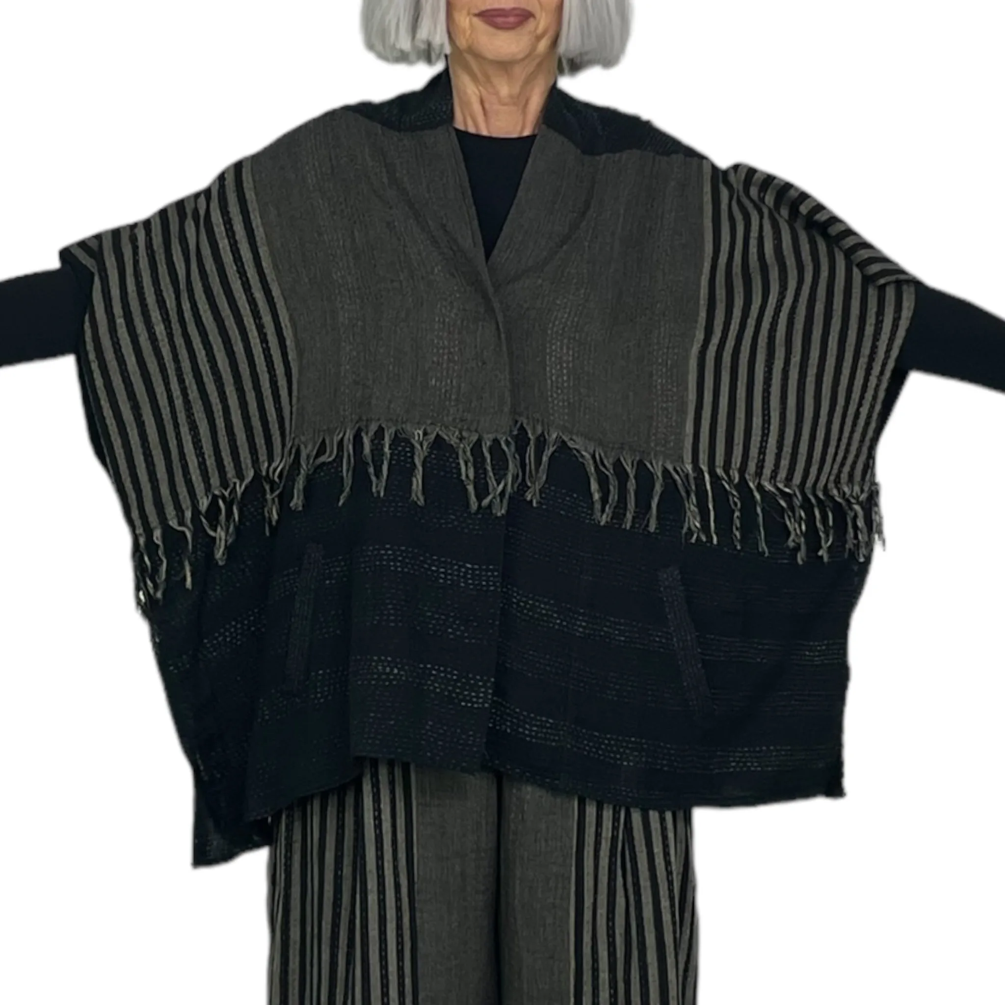 WOVEN HANDLOOM PONCHO TOP