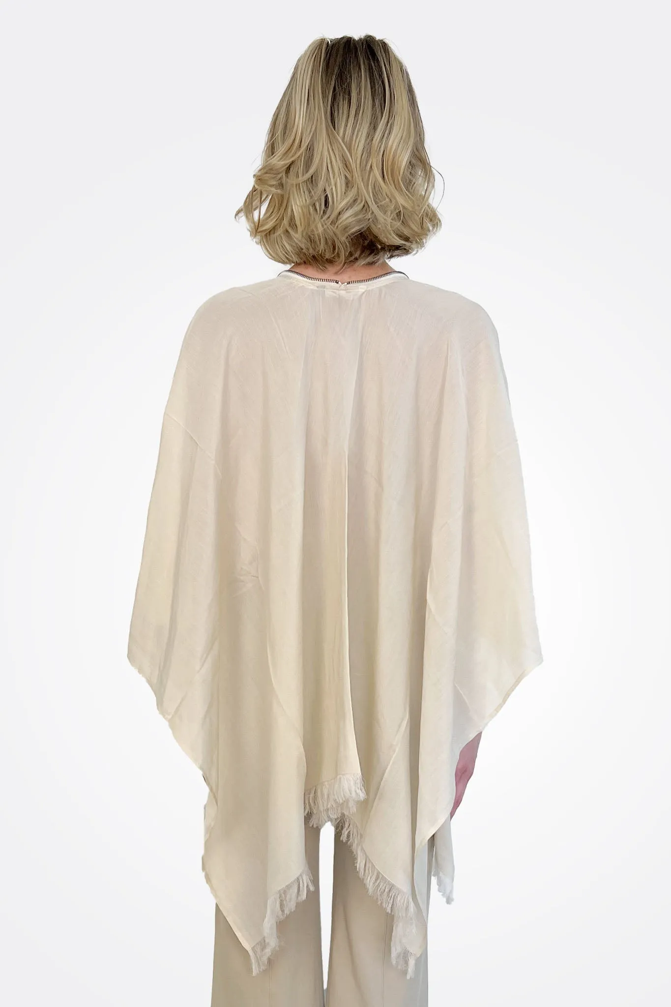 Yori Zip Up Poncho - Clay